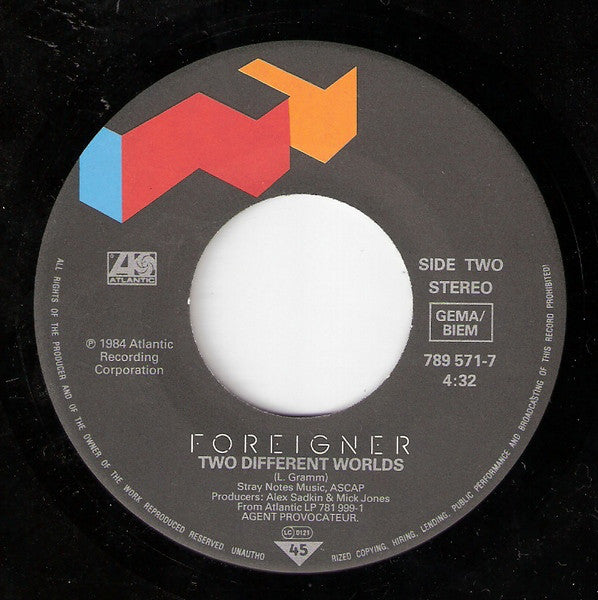 Foreigner : That Was Yesterday (7", Single)