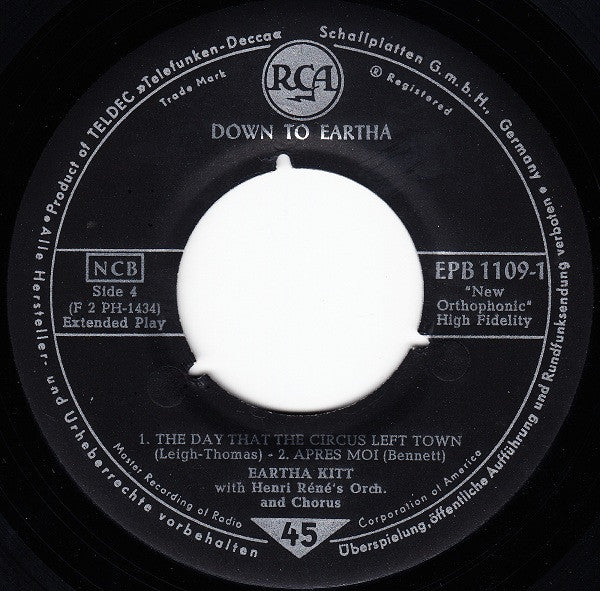 Eartha Kitt : Down To Eartha (7", EP)