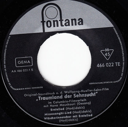 Nana Mouskouri : Traumland Der Sehnsucht (7", EP, RP)