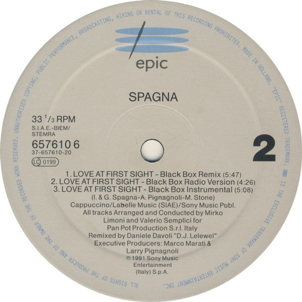 Spagna* : Love At First Sight (Remix By Black Box) (12")