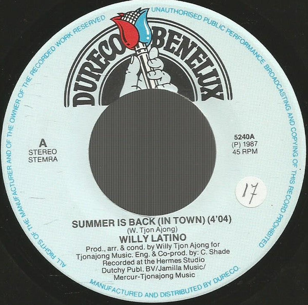 Willy Latino : Summer Is Back (In Town) (7", Single)