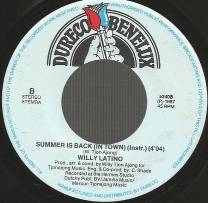 Willy Latino : Summer Is Back (In Town) (7", Single)