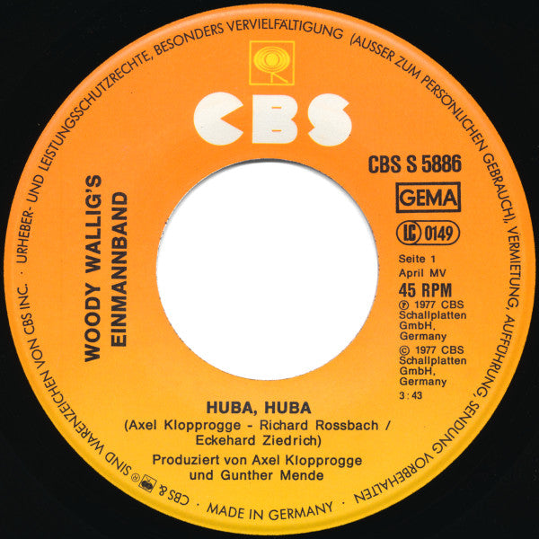 Woody Wallig's Einmannband : Huba, Huba (7", Single)