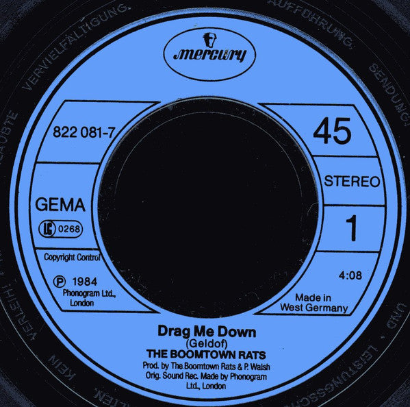 The Boomtown Rats : Drag Me Down (7")