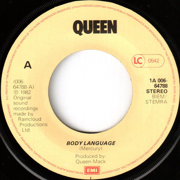 Queen : Body Language (7", Single)