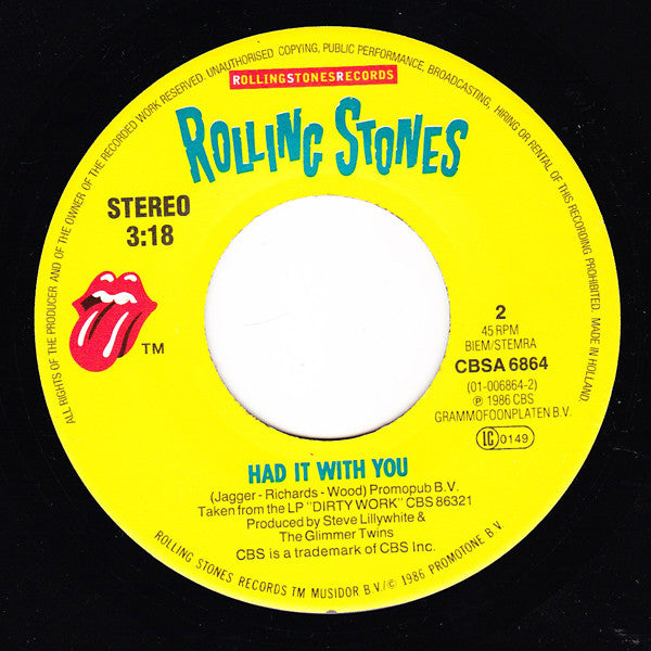 The Rolling Stones : Harlem Shuffle (7", Single)