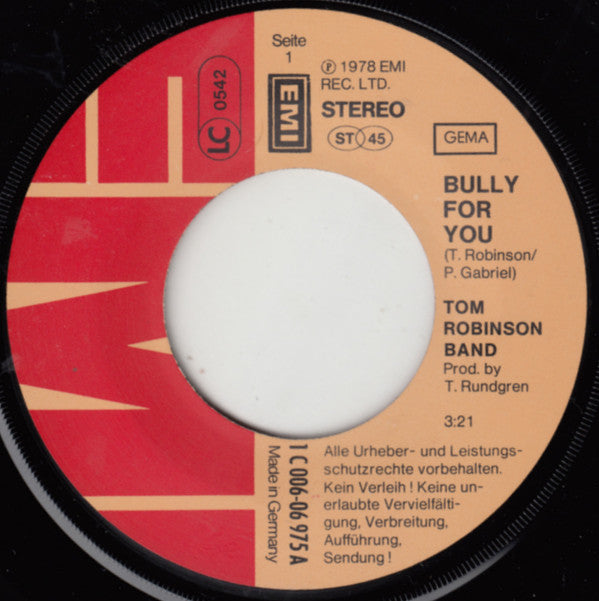 Tom Robinson Band : Bully For You / Our People (7", Single)