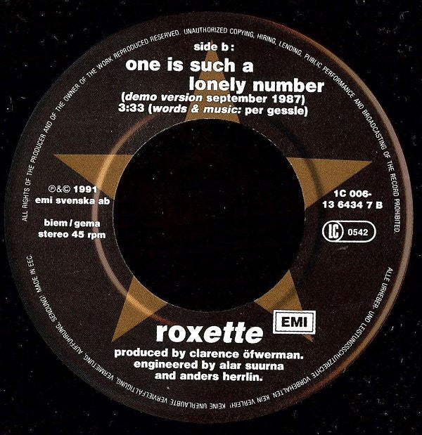 Roxette : The Big L. (7", Single)