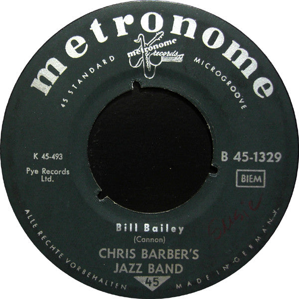 Chris Barber's Jazz Band : Hushabye / Bill Bailey (7", Single)