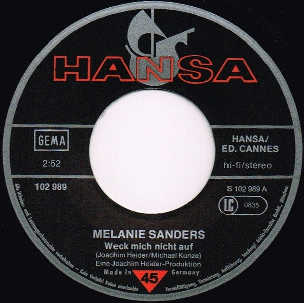 Melanie Sanders : Weck Mich Nicht Auf (7", Single)