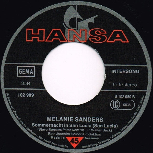 Melanie Sanders : Weck Mich Nicht Auf (7", Single)