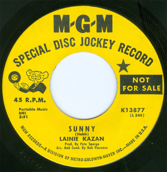 Lainie Kazan : Sunny / When I Look In Your Eyes (7", Promo)