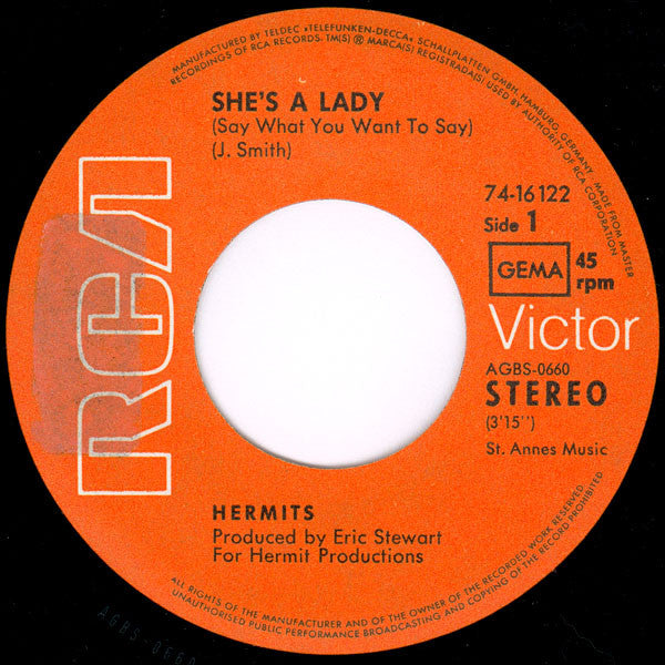 Hermits (2) : She's A Lady (7")