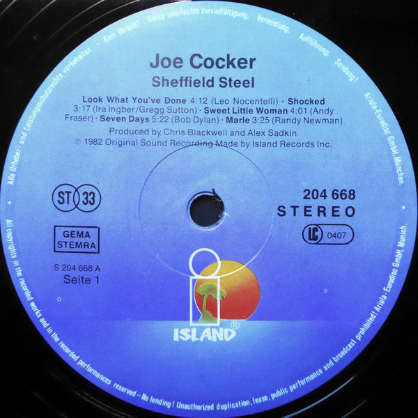 Joe Cocker : Sheffield Steel (LP, Album, RE)