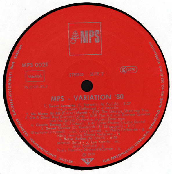 Various : MPS Variation '80 (LP, Comp, Promo)