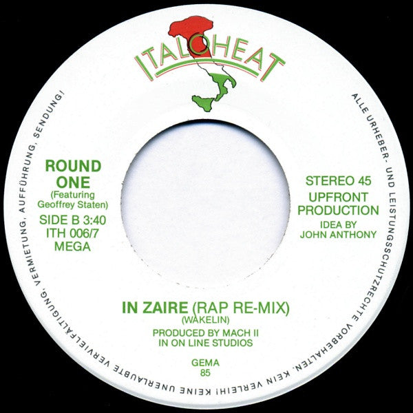 Round One (2) : In Zaire (Remix) (7", Single)