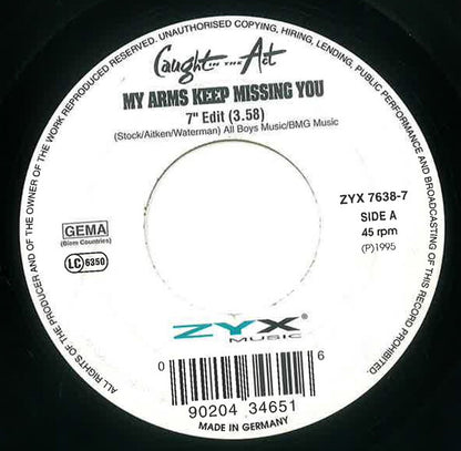 Caught In The Act (2) : My Arms Keep Missing You (7", Single)