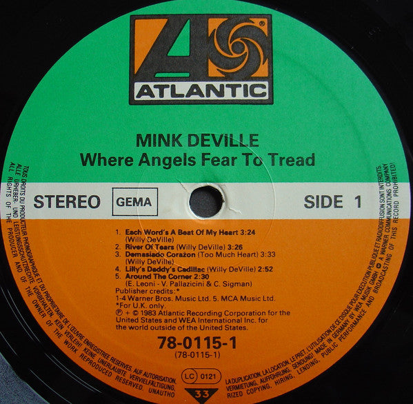 Mink DeVille : Where Angels Fear To Tread (LP, Album)