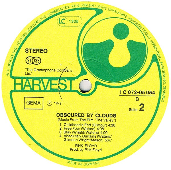 Pink Floyd : Obscured By Clouds (LP, Album, RE)