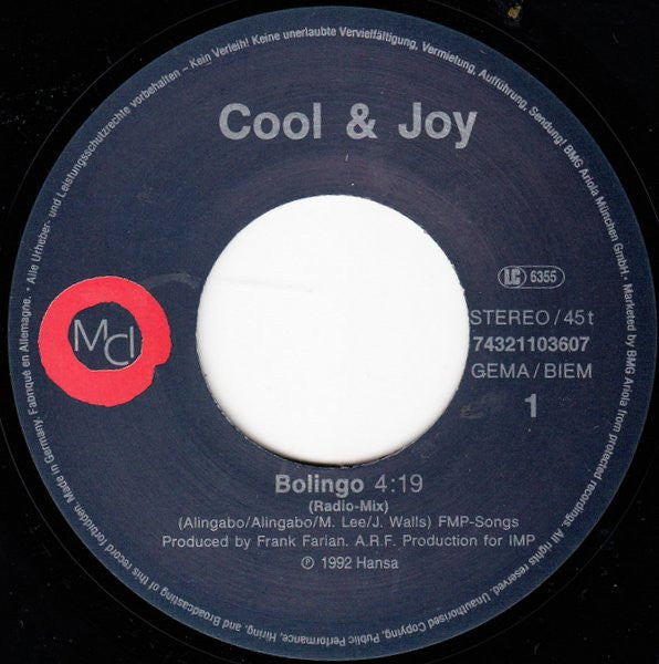 Cool & Joy : Bolingo (Love, Love, Love) (7", Single)