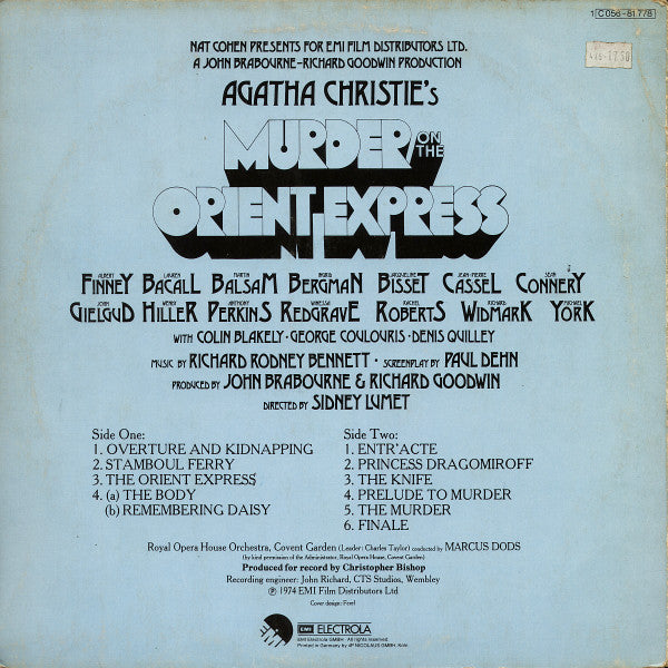 Richard Rodney Bennett : Agatha Christie's Murder On The Orient Express (Original Soundtrack Recording) (LP, Album)