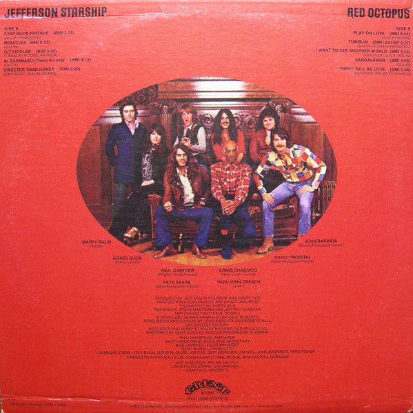 Jefferson Starship : Red Octopus (LP, Album, RE)