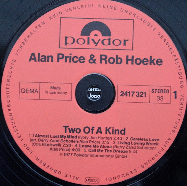 Alan Price & Rob Hoeke : Two Of A Kind (LP, Album)