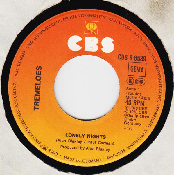 The Tremeloes : Lonely Nights (7", Single)