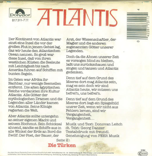 Georg Danzer & Band : Atlantis (7", Single)