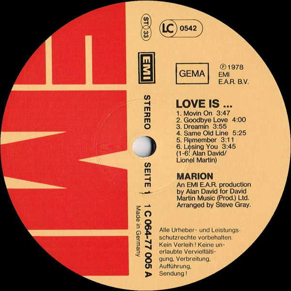 Marion (9) : Love Is... (LP, Album)