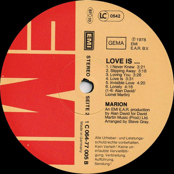 Marion (9) : Love Is... (LP, Album)