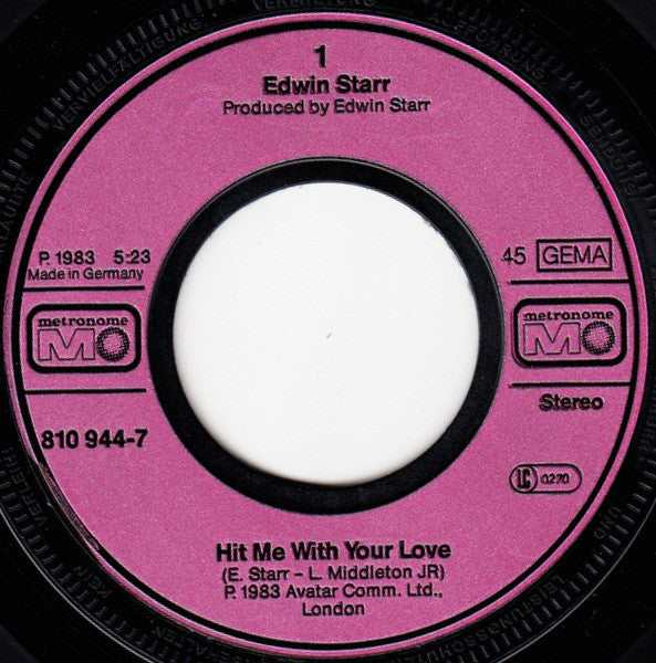 Edwin Starr : Hit Me With Your Love (7", Single)