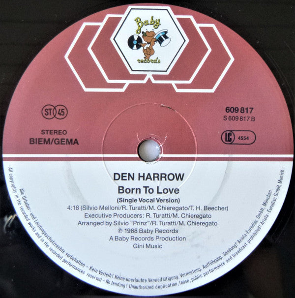 Den Harrow : Born To Love (12", Maxi)