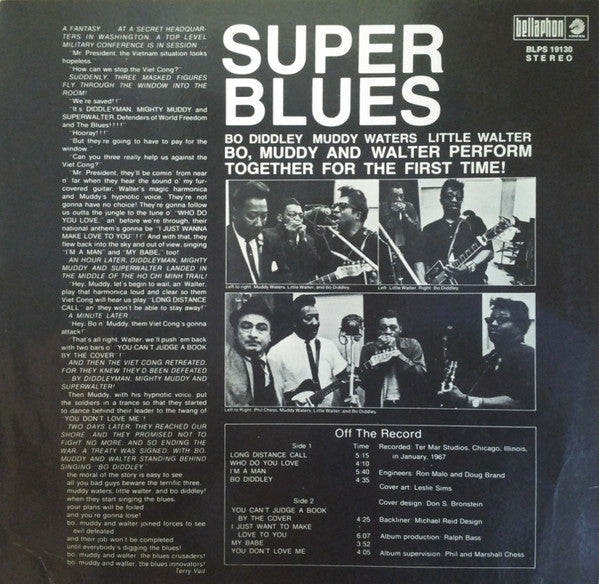 Bo Diddley, Little Walter, Muddy Waters : Super Blues (LP, Album, RE)