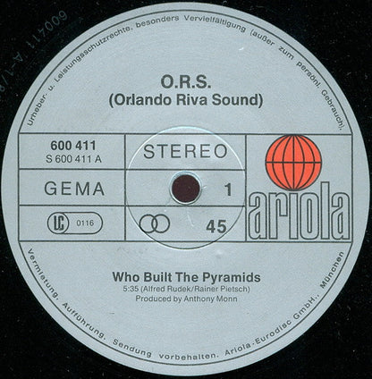 O.R.S. (Orlando Riva Sound) : Who Built The Pyramids? (12", Single)