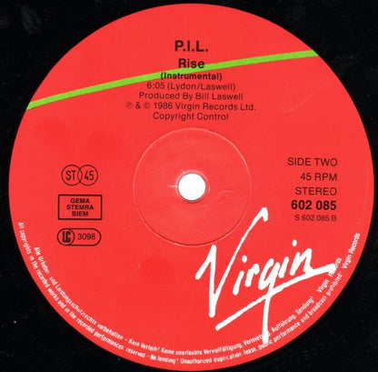 Public Image Ltd.* : Rise (12", Single)