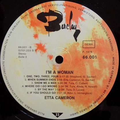 Etta Cameron : I'm A Woman (LP, Album)