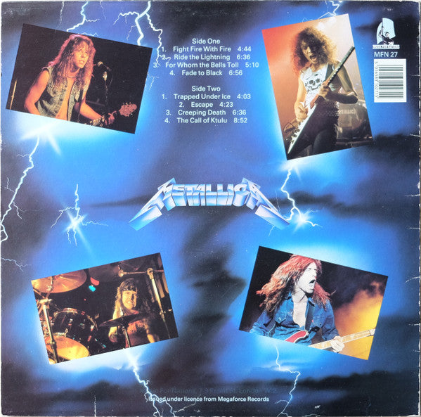 Metallica : Ride The Lightning (LP, Album, RE, RP)