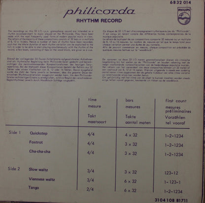 Unknown Artist : Philicorda Rhythm Record (7", Mono)