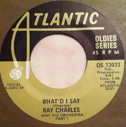 Ray Charles And His Orchestra : What'd I Say (7", RE)