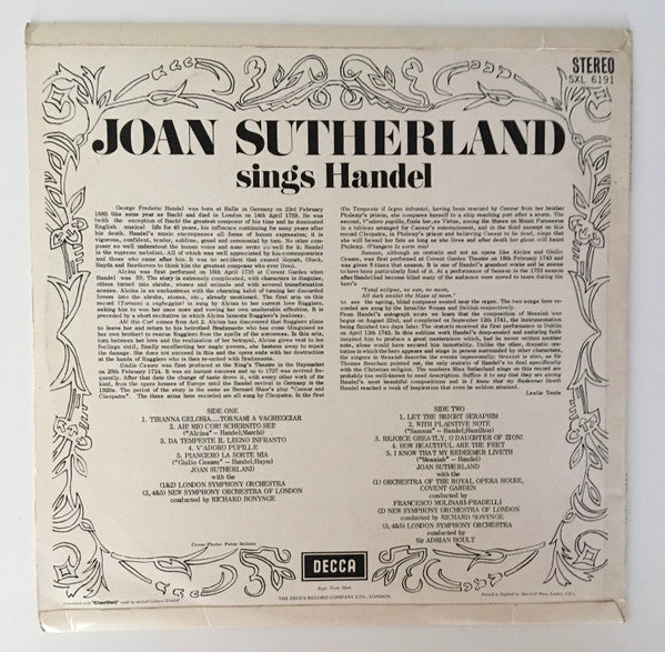 Joan Sutherland Sings Georg Friedrich Händel : Joan Sutherland Sings Handel (LP, Comp)