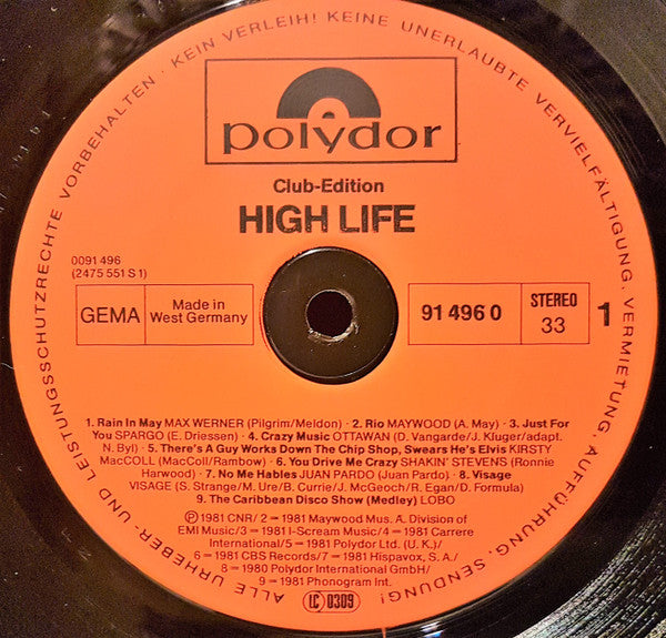 Various : High Life - Top Hits Winter '81 (LP, Comp, Club)