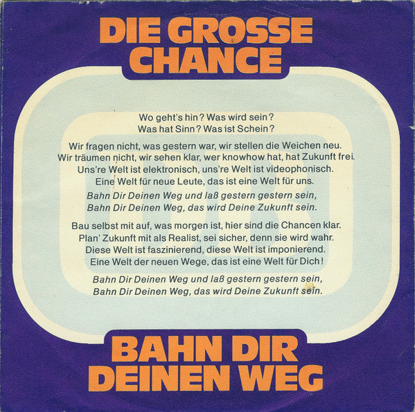 Horst Lubitz / Horst Klemstein : Die Grosse Chance (7", Single)