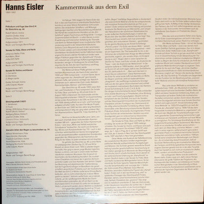 Hanns Eisler : Kammermusik Aus Dem Exil (LP, RP)