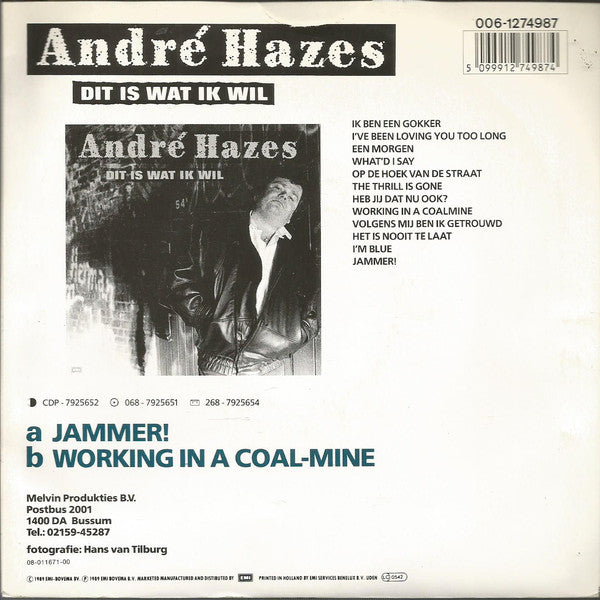 André Hazes : Jammer! (7", Single)