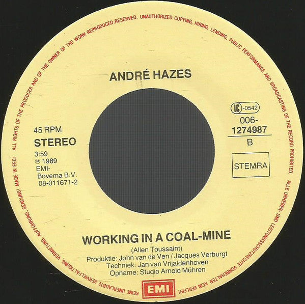 André Hazes : Jammer! (7", Single)