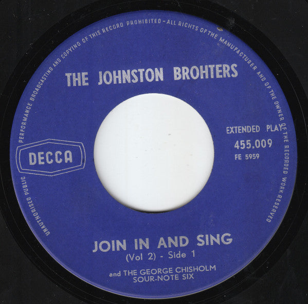 The Johnston Brothers, The George Chisholm Sour-Note Six : Join In And Sing (Vol. 2) (7", EP)