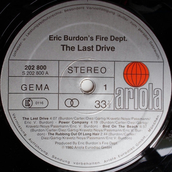 Eric Burdon's Fire Dept. : Last Drive (LP, Album)