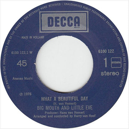 Big Mouth & Little Eve : What A Beautiful Day (7", Single)