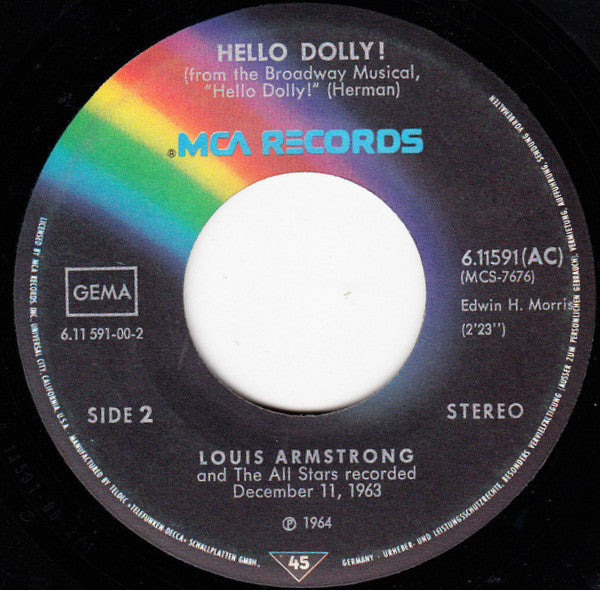 Louis Armstrong : Skokiaan (Part 2) / Hello Dolly! (7", Single)